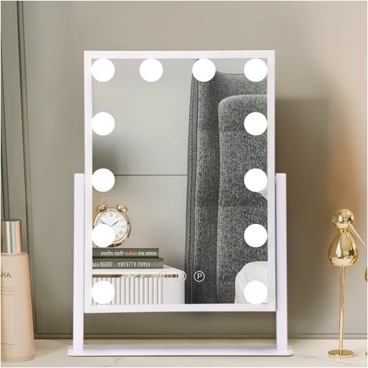 Lustro kosmetyczne LED 30x40cm białe -zdjęcie numer 3