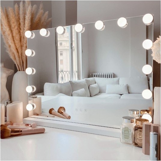 Lustro kosmetyczne LED 58x46cm białe -zdjęcie numer 3