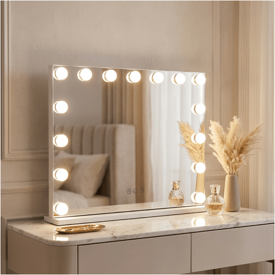 Lustro kosmetyczne LED 58x46cm białe -zdjęcie numer 1