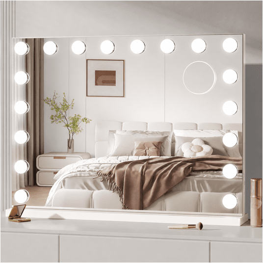 Lustro kosmetyczne LED 80x60cm białe -zdjęcie numer 5