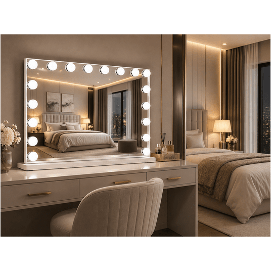Lustro kosmetyczne LED 80x60cm białe -zdjęcie numer 3