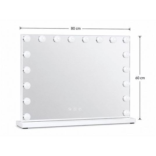 Lustro kosmetyczne LED 80x60cm białe -zdjęcie numer 2