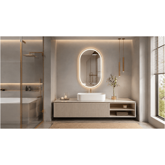 Lustro LED owalne 45x80cm -zdjęcie numer 2