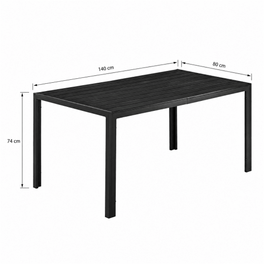Stół aluminiowy 140x80 drewno ZMO-A-2-D -zdjęcie numer 11