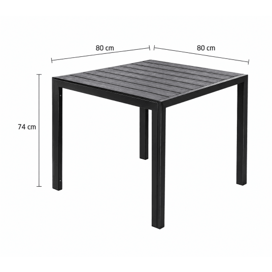 Stół aluminiowy 80x80 drewno ZMO-A-1-D -zdjęcie numer 5