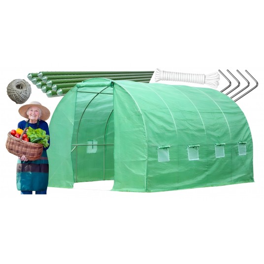 Tunel foliowy 25mm 3x6x2m 1 zamek zielony -zdjęcie numer 1