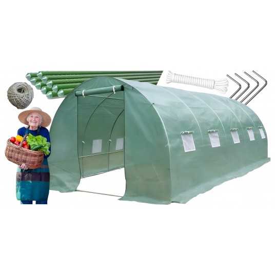 Tunel foliowy 25mm 3x8x2m 1 zamek zielony -zdjęcie numer 1