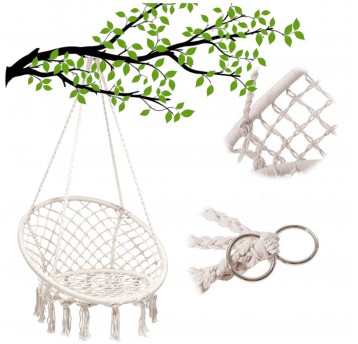 Bocianie gniazdo 70cm krzesło beżowe