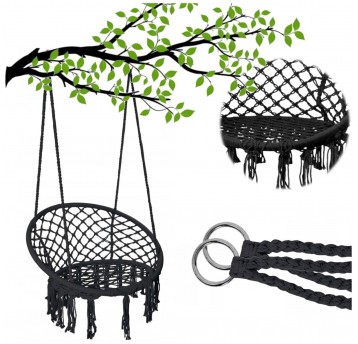 Bocianie gniazdo 70cm krzesło czarne