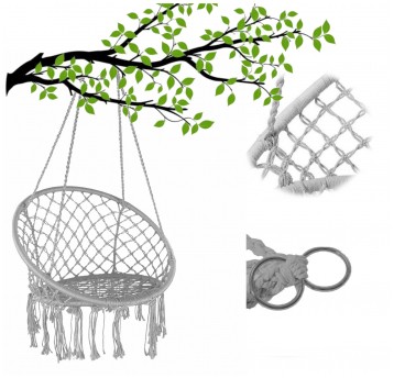 Bocianie gniazdo 70cm krzesło szare jasne