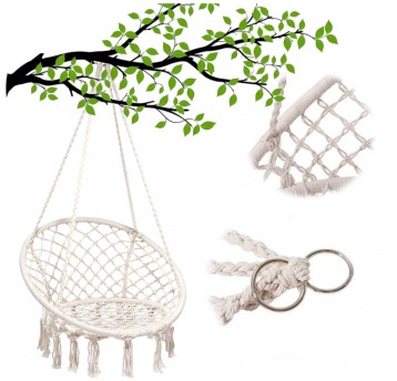 Bocianie gniazdo 80cm krzesło beżowe