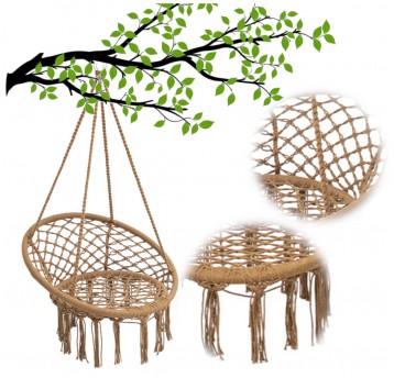 Bocianie gniazdo 80cm krzesło brązowe