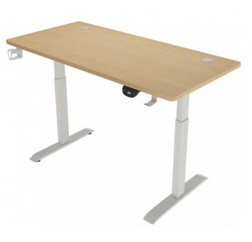 BR04-140 Biurko regulowane olcha/białe