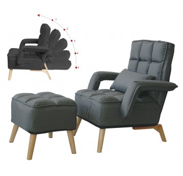 Fotel rozkładany S1408 szary ciemny