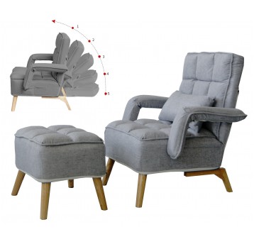 Fotel rozkładany S1408 szary jasny