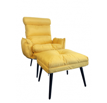 Fotel rozkładany S1988 żółty musztardowy