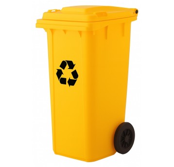 Kosz na śmieci 120L żółty