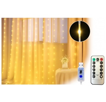 Kurtyna okno 300 LED ciepły biały