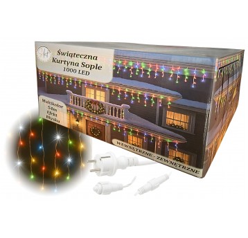 Kurtyna sople 1000 LED multikolor