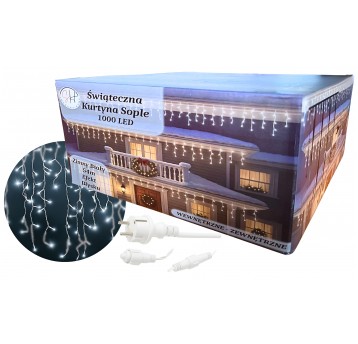 Kurtyna sople 1000 LED zimny biały