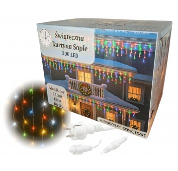 Kurtyna sople 300 LED multikolor