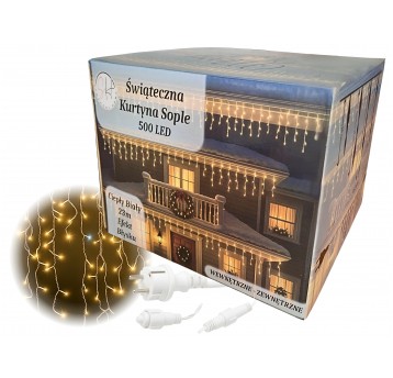 Kurtyna sople 500 LED ciepły biały