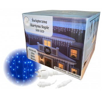 Kurtyna sople 500 LED niebieski