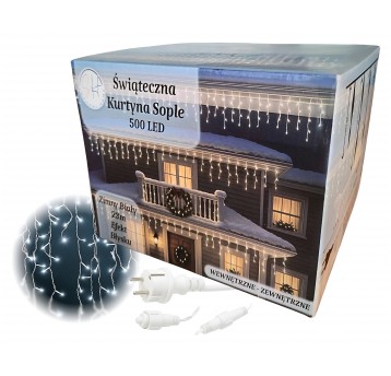 Kurtyna sople 500 LED zimny biały