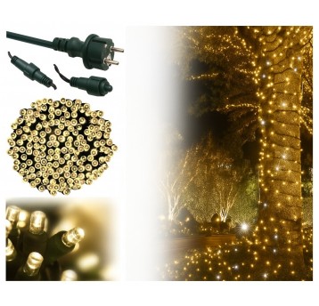 Lampki choinkowe zewnętrzne 300 LED ciepły biały