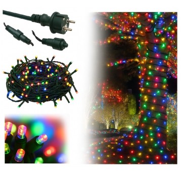 Lampki choinkowe zewnętrzne 300 LED multikolor