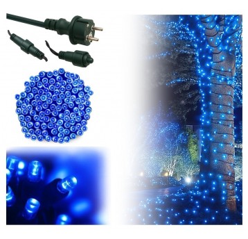 Lampki choinkowe zewnętrzne 300 LED niebieski