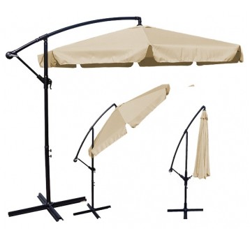 Parasol ogrodowy 350cm beżowy ciemny