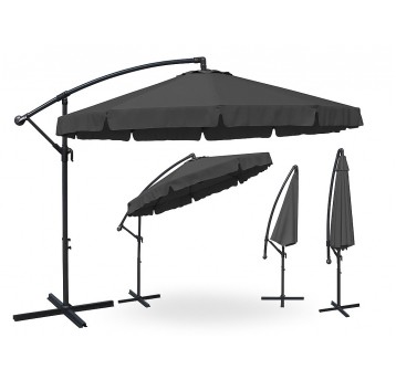 Parasol ogrodowy 350cm szary ciemny