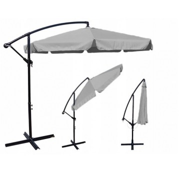Parasol ogrodowy 350cm szary jasny