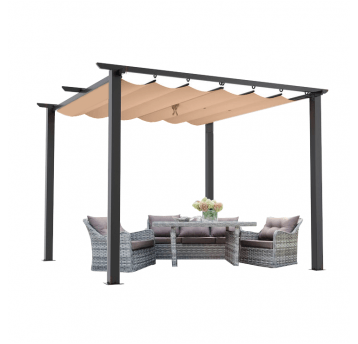 Pergola 3x3 rama grafit / poszycie beżowe