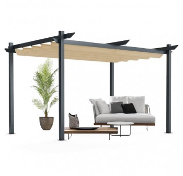 Pergola 3x4 rama grafit / poszycie beżowe