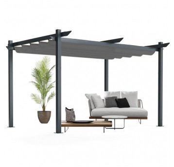 Pergola 3x4 rama grafit / poszycie szare ciemne