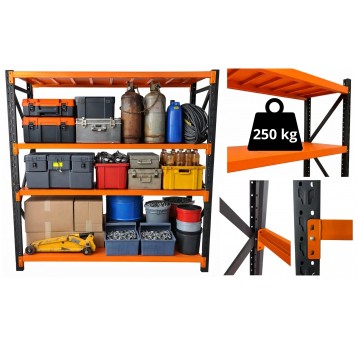 RM04 Regał magazynowy 200x200x60 Cz/P 250kg