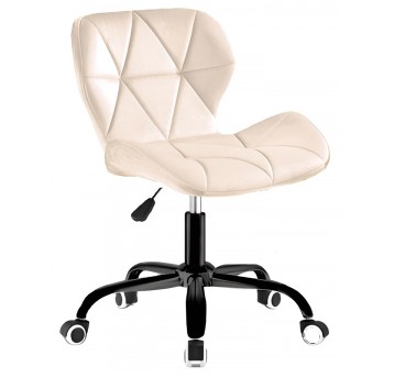 SKY74-1A Krzesło Obrotowe Welur Beżowe/Czarne