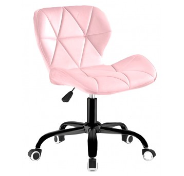 SKY74-1A Krzesło Obrotowe Welur Różowe/Czarne