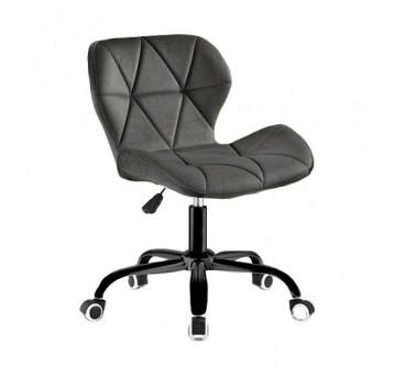 SKY74-1A Krzesło Obrotowe Welur Szare Ciemn/Czarne