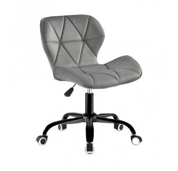 SKY74-1A Krzesło Obrotowe Welur Szare Jasne/Czarne