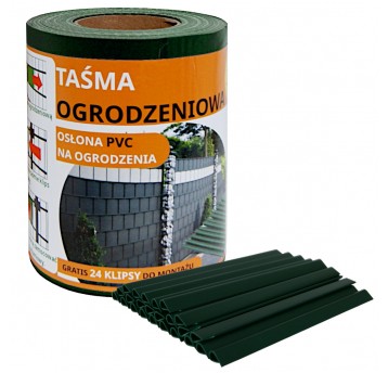 Taśma ogrodzeniowa 19cm PVC zielona