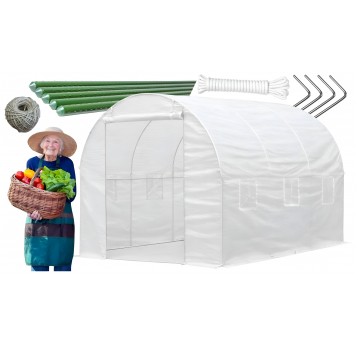 Tunel foliowy 19mm 2x3,5x2m 2 zamki biały