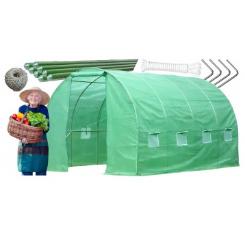 Tunel foliowy 19mm 3x4,5x2m 2 zamki zielony