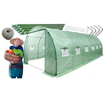 Tunel foliowy 19mm 3x6x2m 2 zamki zielony