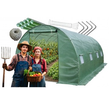 Tunel foliowy 25mm 2,5x4x2,25m 2 zamki zielony