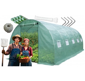 Tunel foliowy 25mm 2,5x5x2,25m 2 zamki zielony