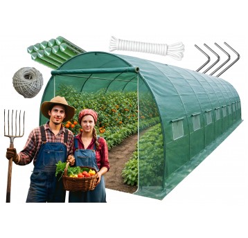 Tunel foliowy 25mm 3x10x2,25m 2 zamki zielony