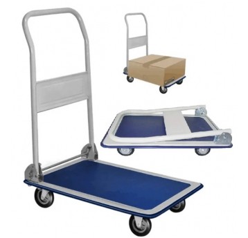 WM04 Wózek magazynowy platforma NIEBIESKI 150kg